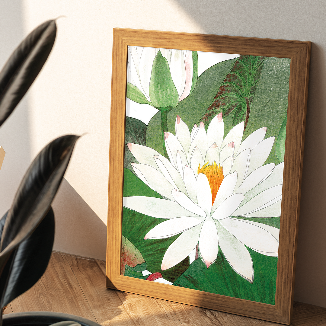 Witte lotus By Tanigami Kônan Art-Print