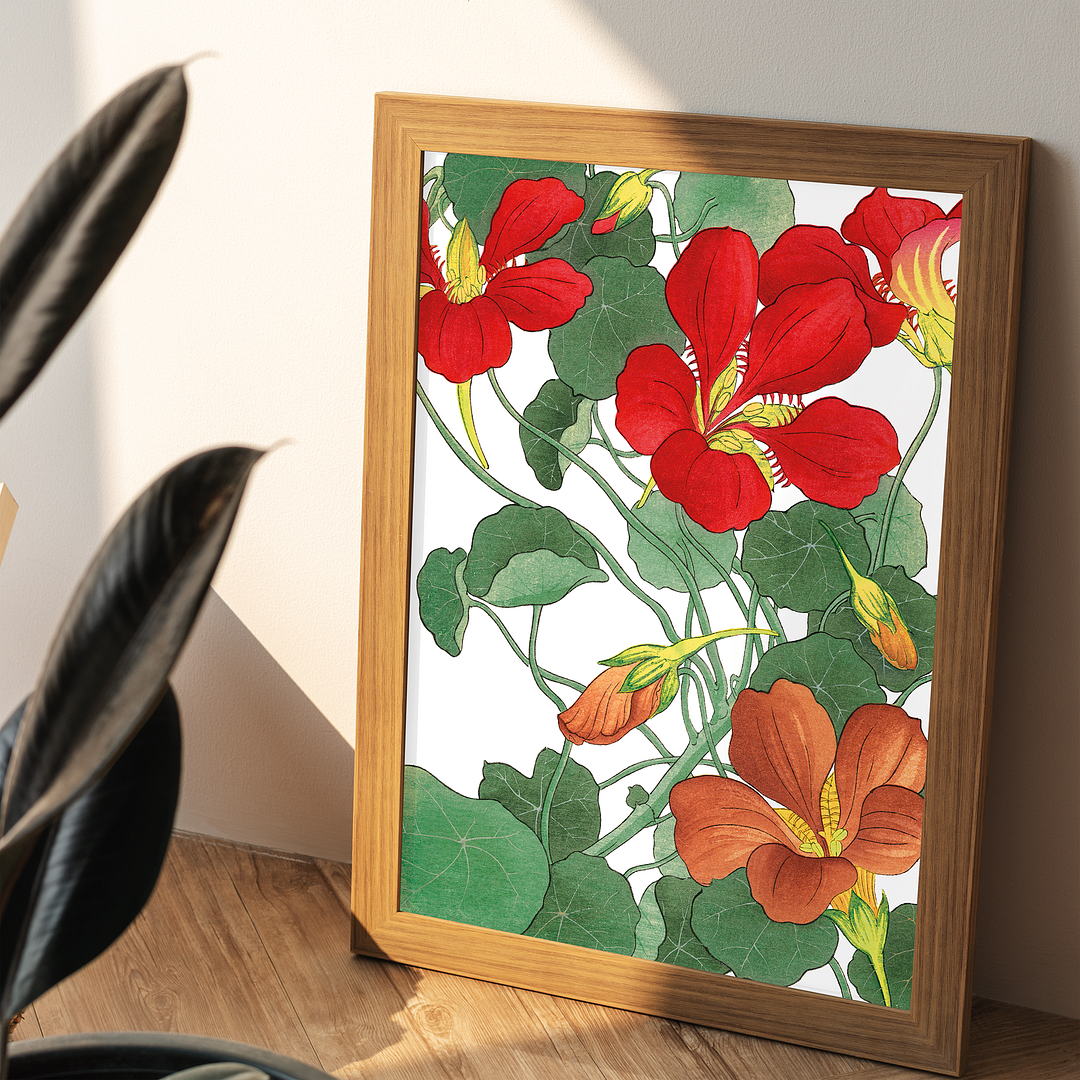 Nasturtium By Tanigami Kônan Art-Print
