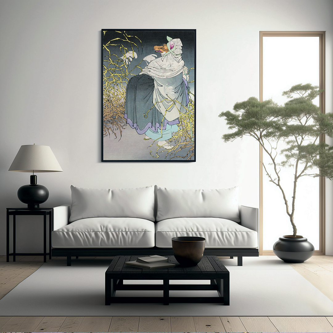 The Cry of the Fox By Tsukioka Yoshitoshi. - Art Print