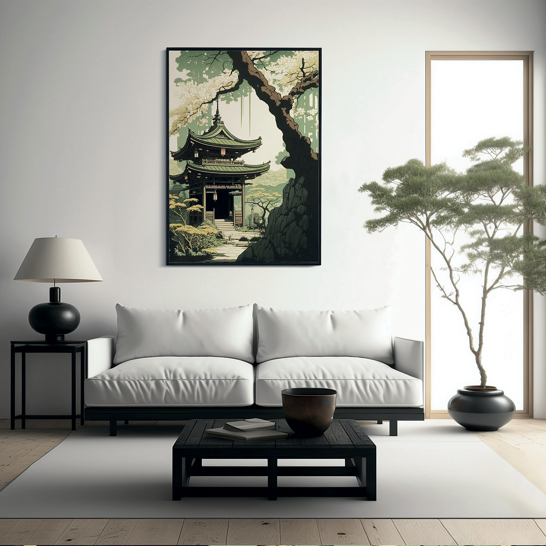 Japanese shrine in the summer - Art Print