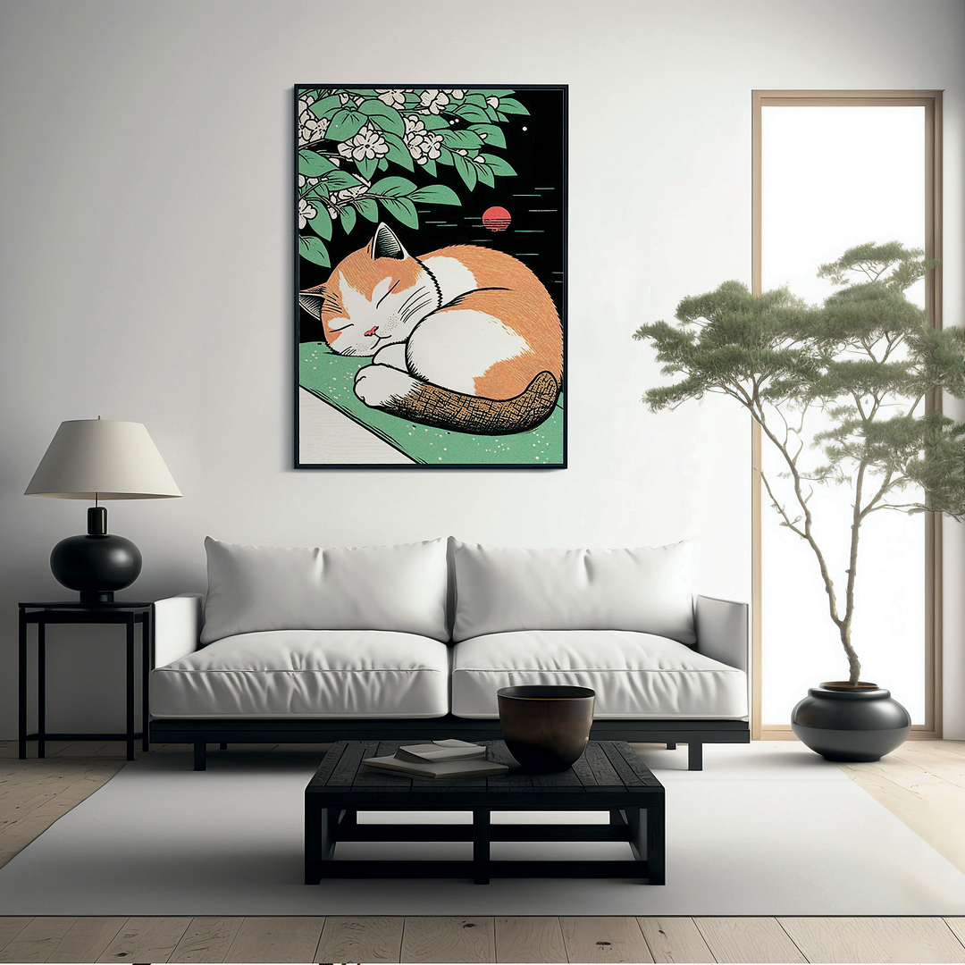 Little sleeping kitten - Art Print