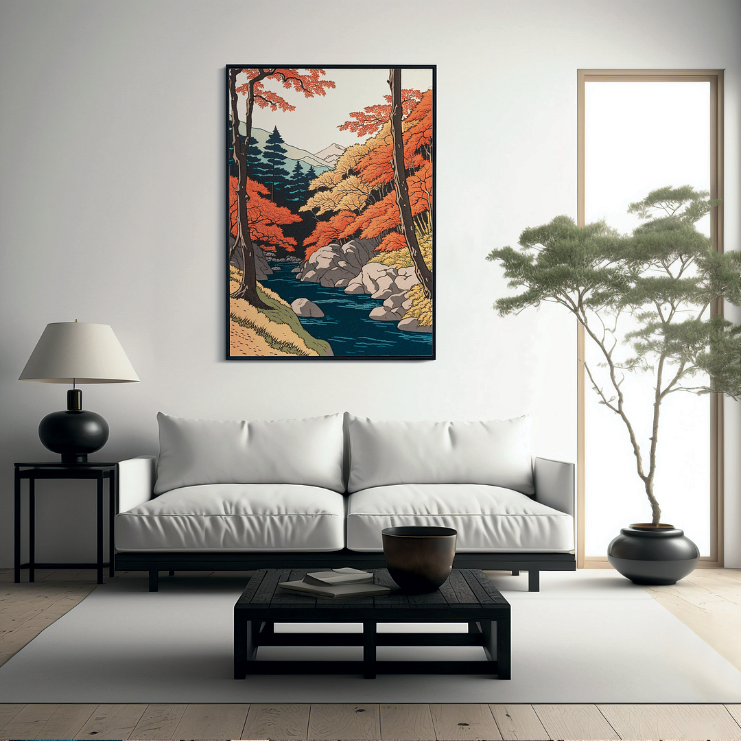 River during the fall - Art Print