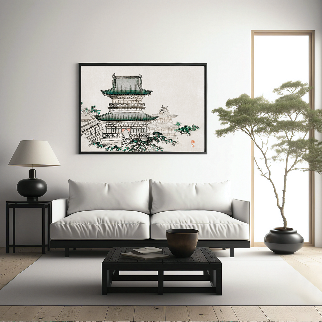 Japanese Architecture by Kōno Bairei - Art Print