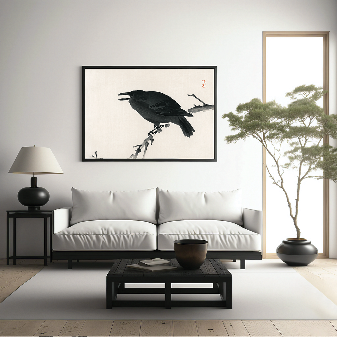 Crow by Kōno Bairei - Art Print