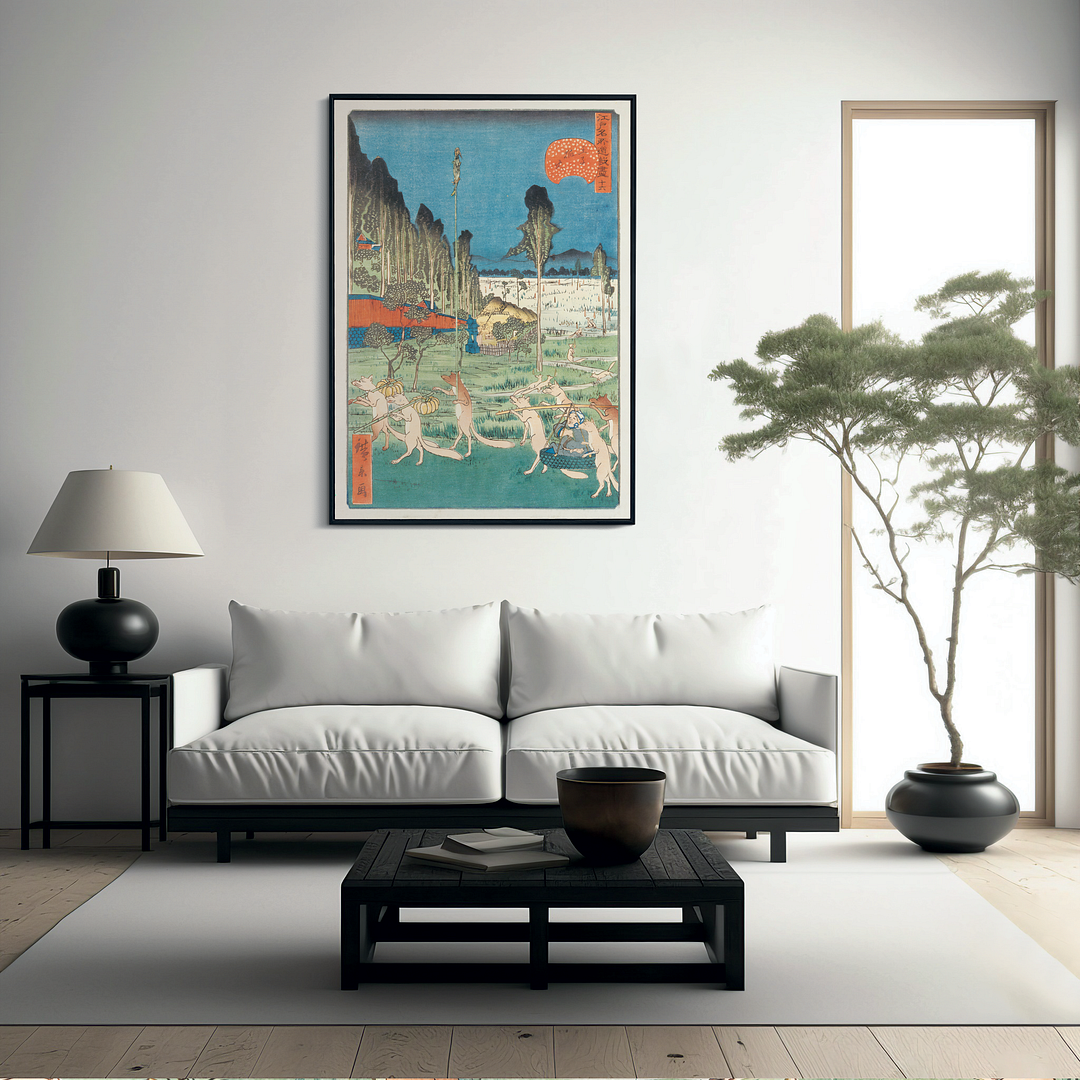 Fox-fires at Ôji By Utagawa Hiroshige - Art Print