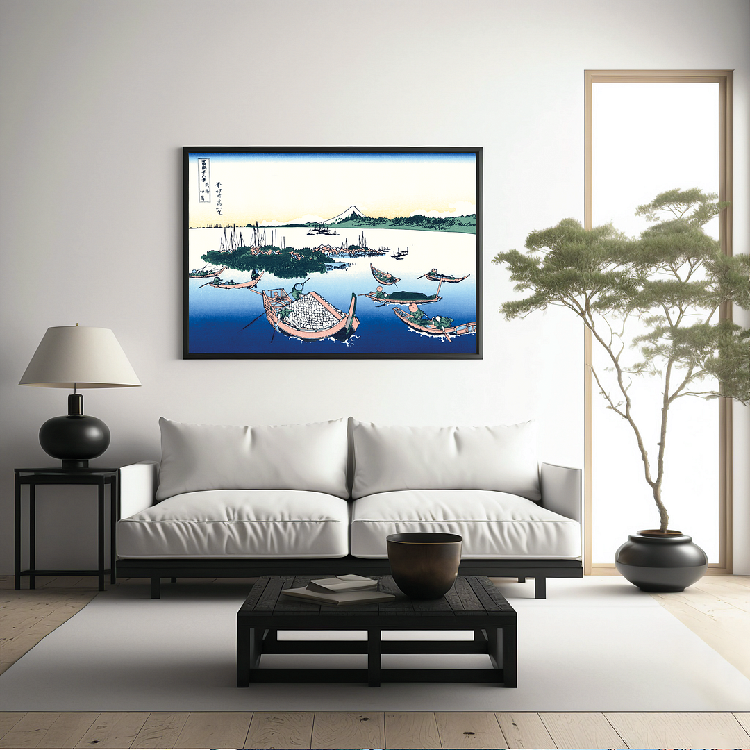 Tsukada island in the Musashi province by Katsushika Hokusai - Art Print