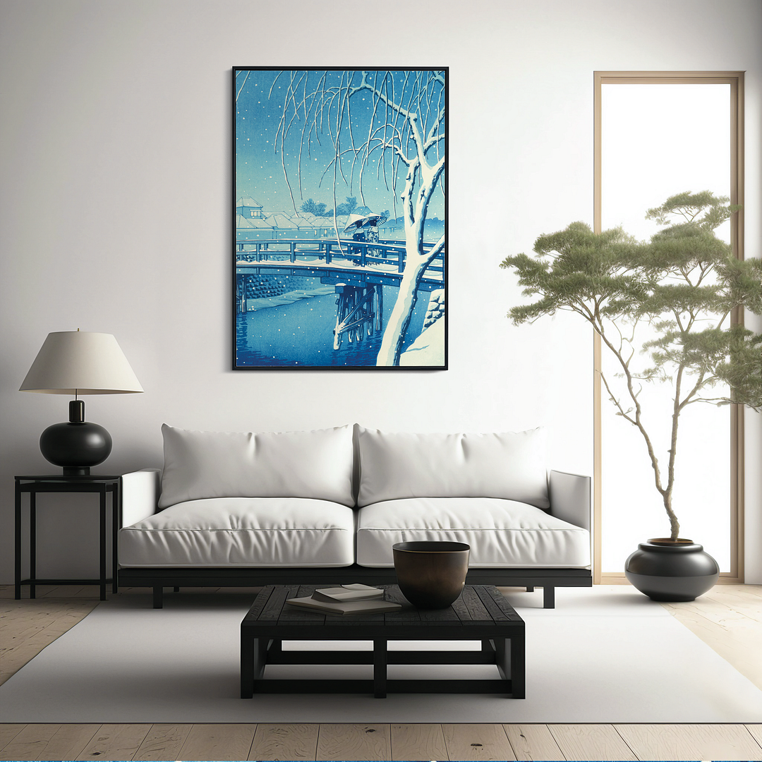 Bridge over edo river - Art Print