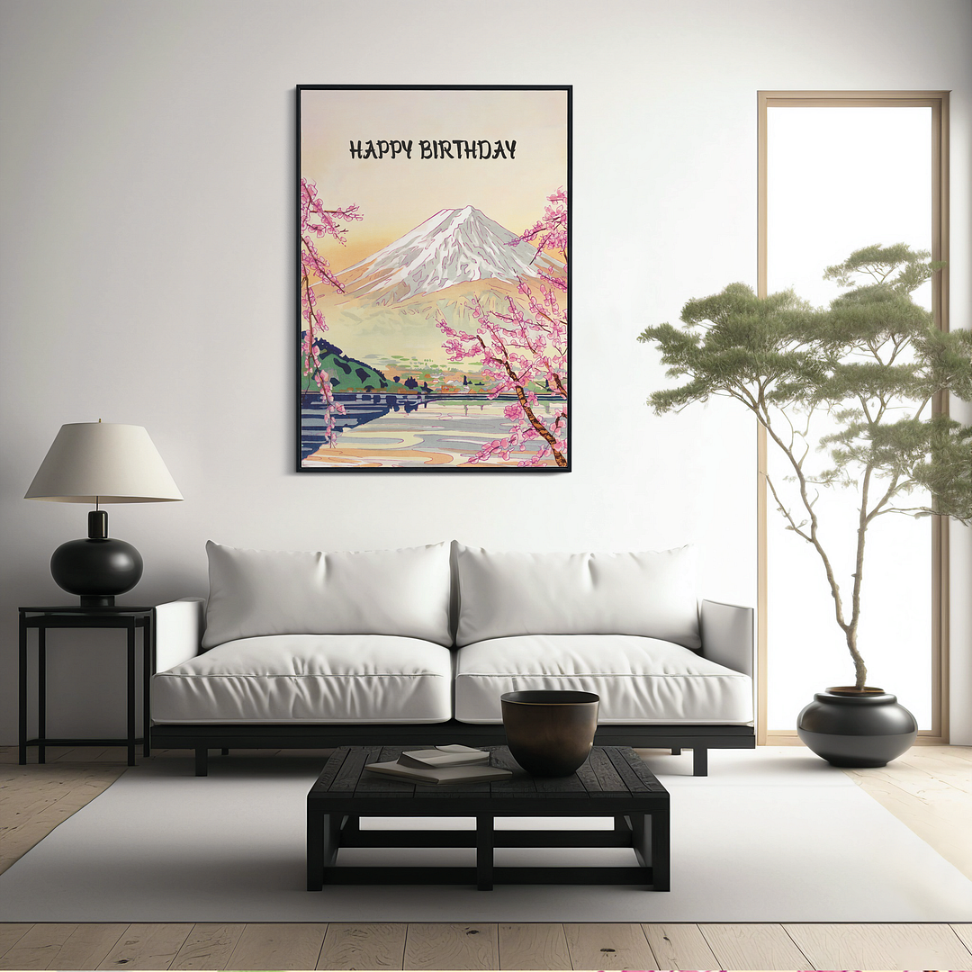 Mount fuji springtime (Happy Birthday) - Art Print