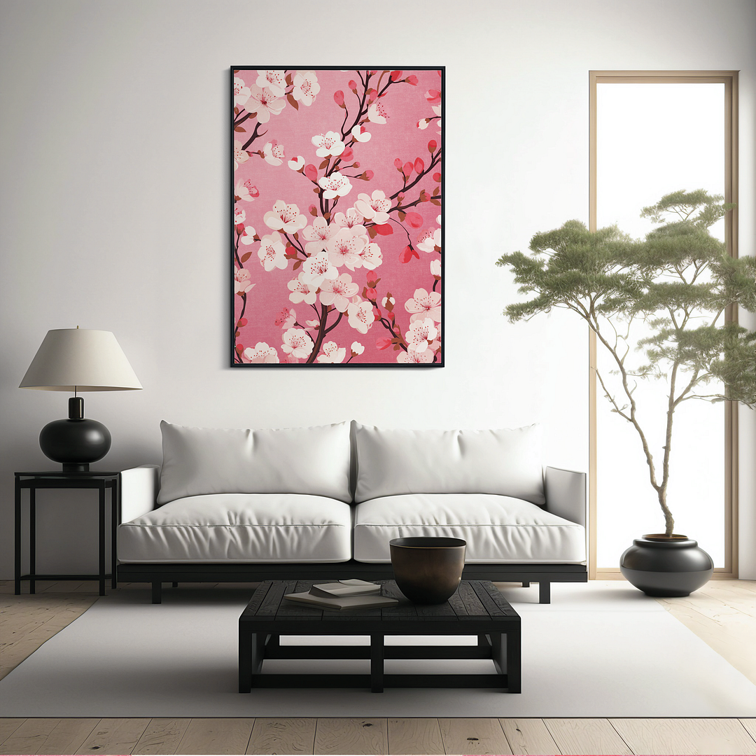 Branch pink blossom - Art Print
