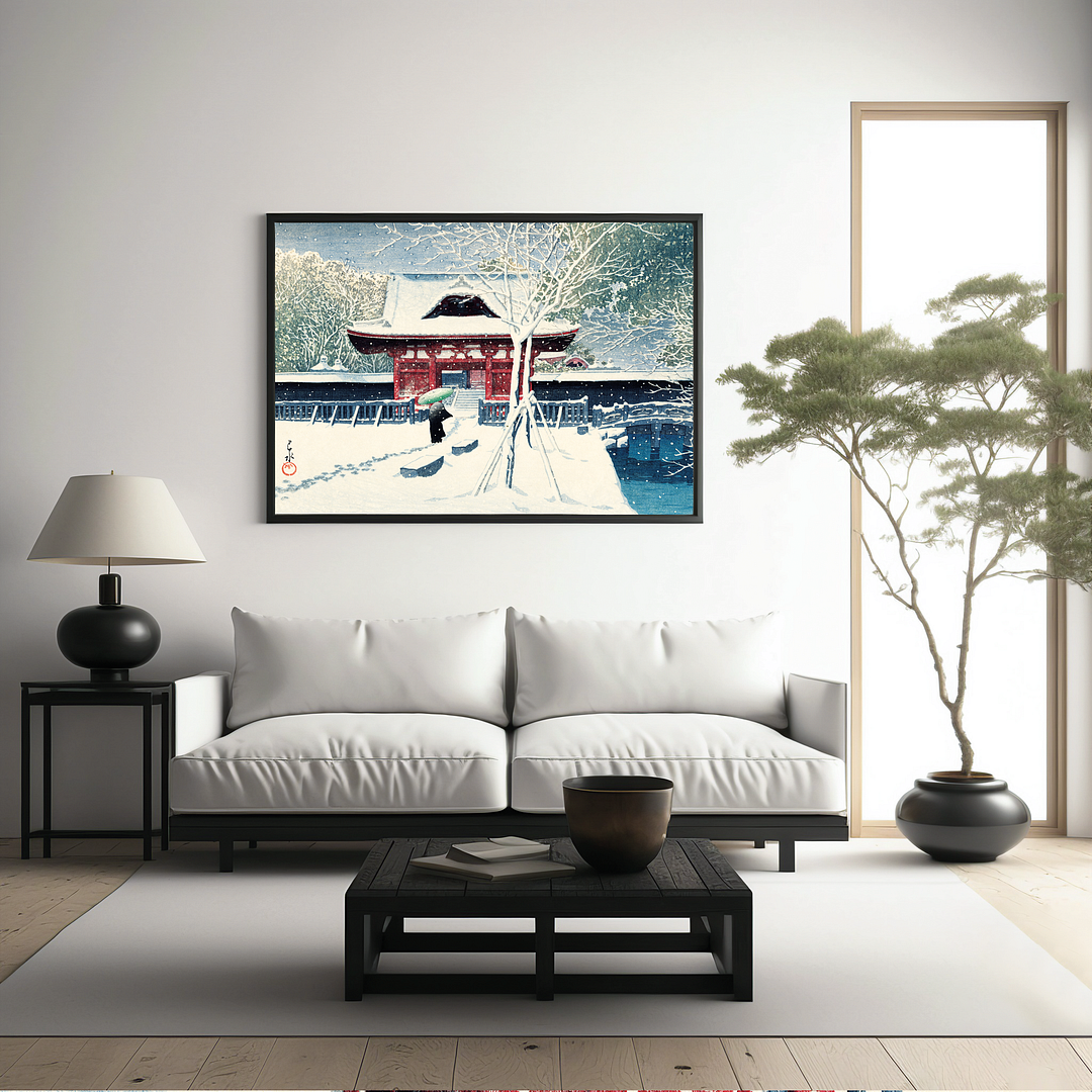 Snow at Shiba Park By Kawase Hasui - Art Print