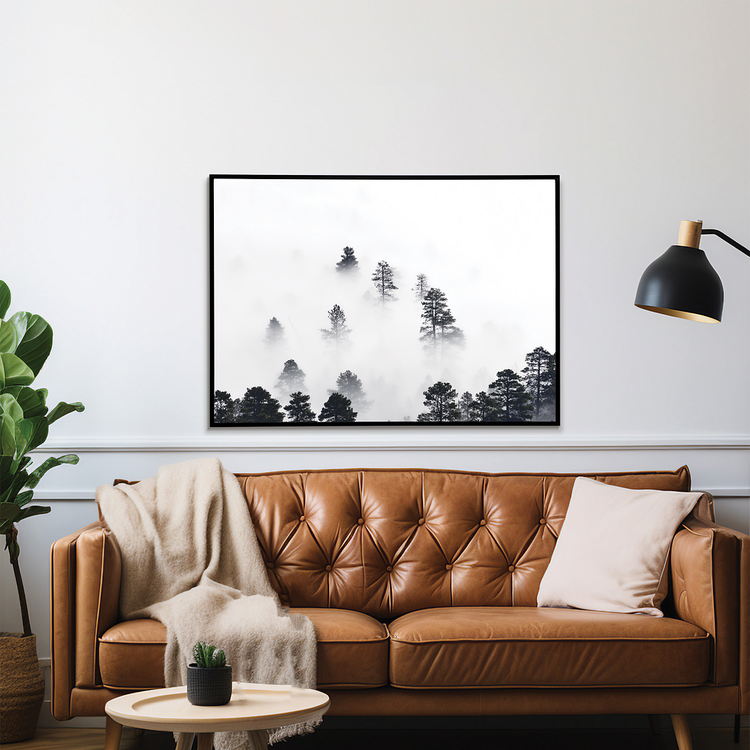 Trees Amidst the Mysterious Mist - Art Print