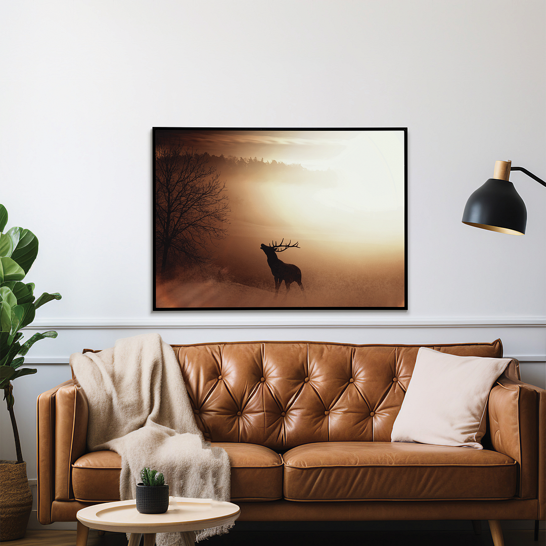 Free elk with horns - Art Print