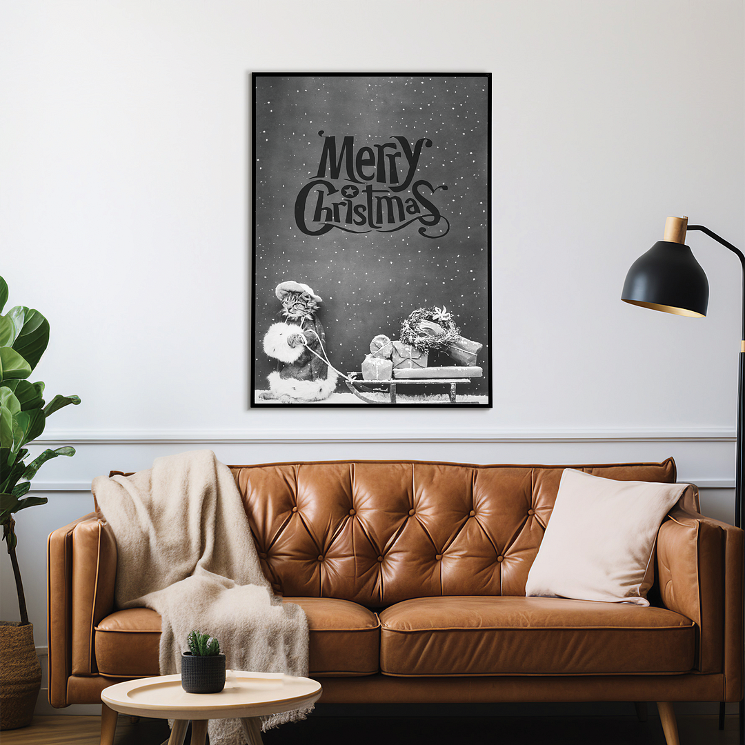 Santa Cat (Merry Christmas) - Art Print