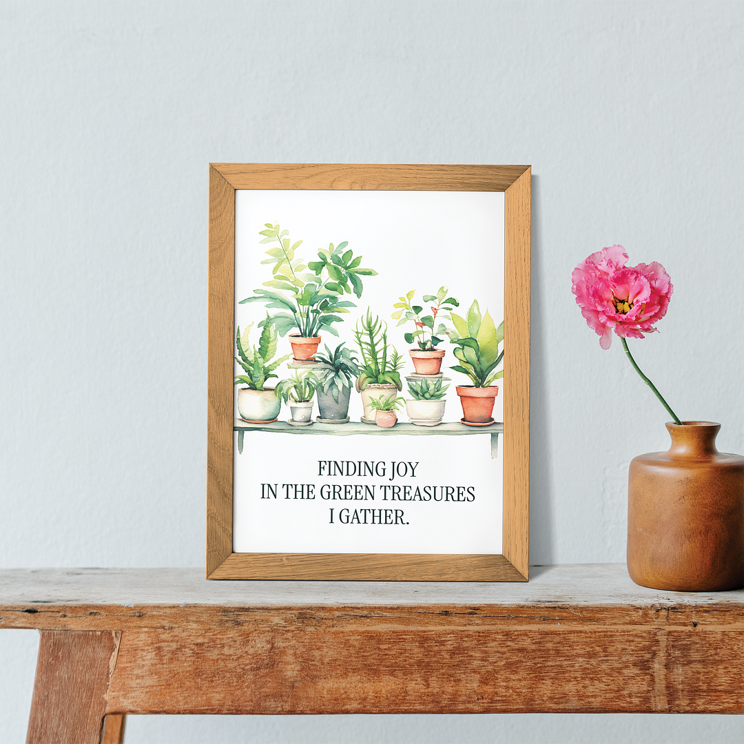 Green Treasures I gather. - Art Print
