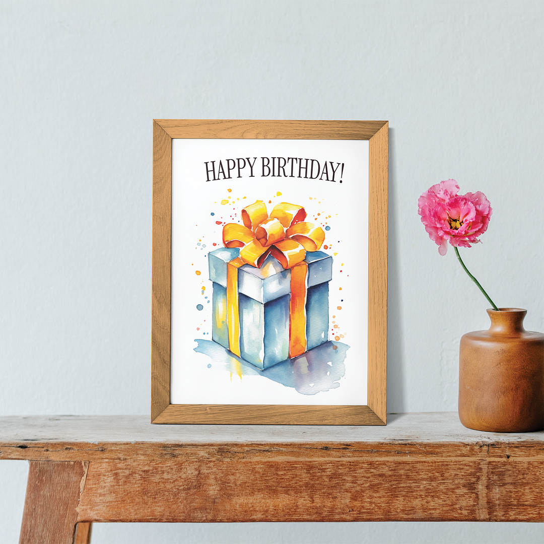 Happy birthday gift. - Art Print
