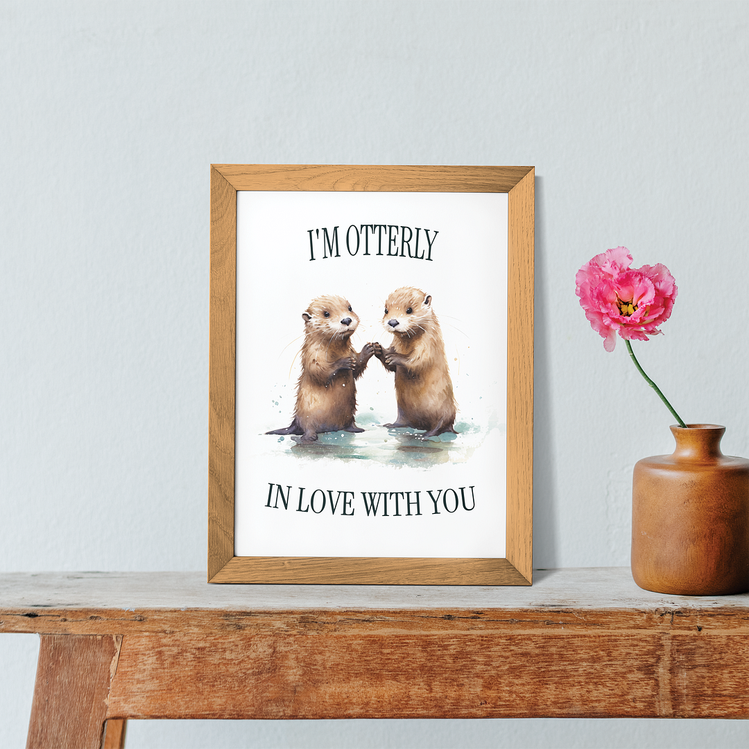 Otterly in love - Art Print