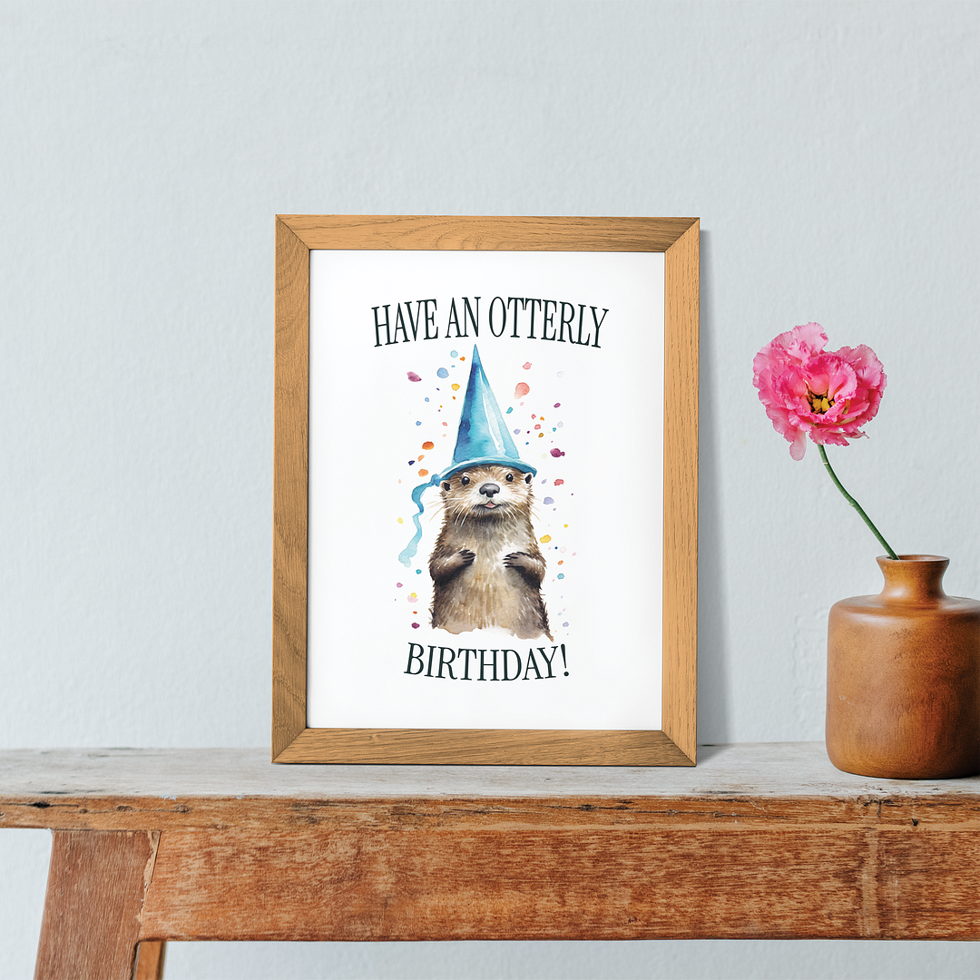 Otterly Birthday - Art Print