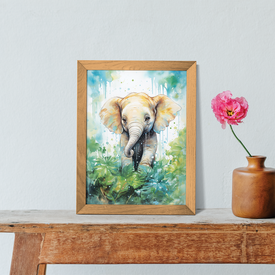 Elephant in the jungle - Art Print