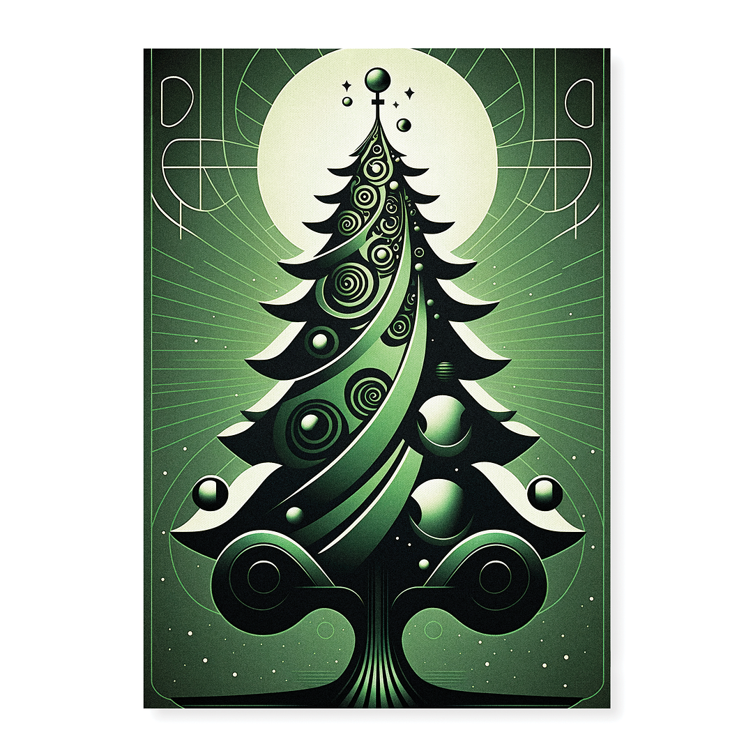 Green Christmas tree - Art Print