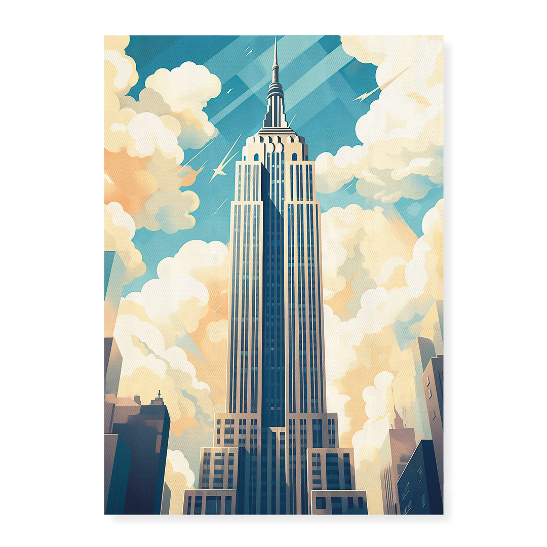 Empire State Building Art Deco style - Art Print