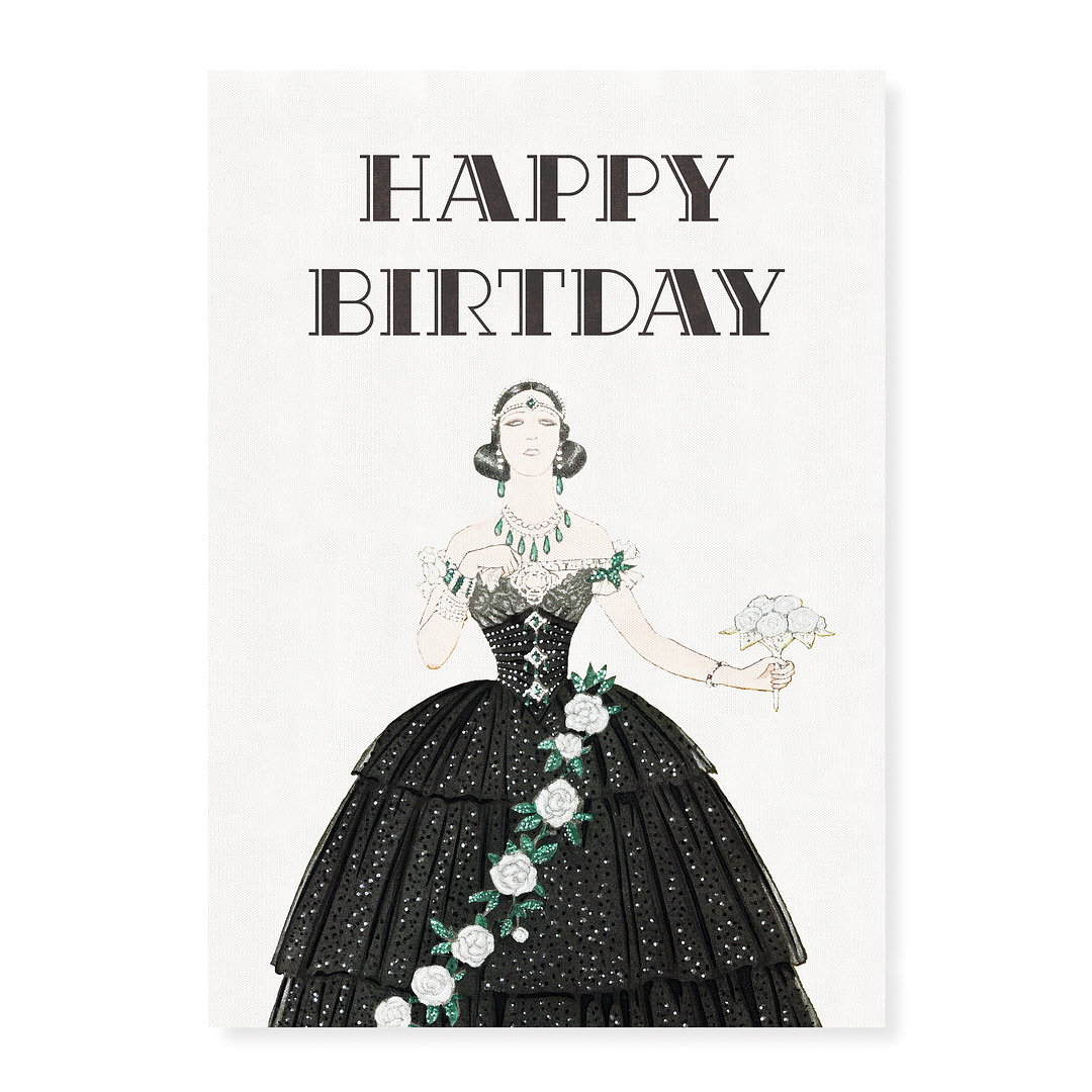 Vintage black dress (Birthday) - Art Print
