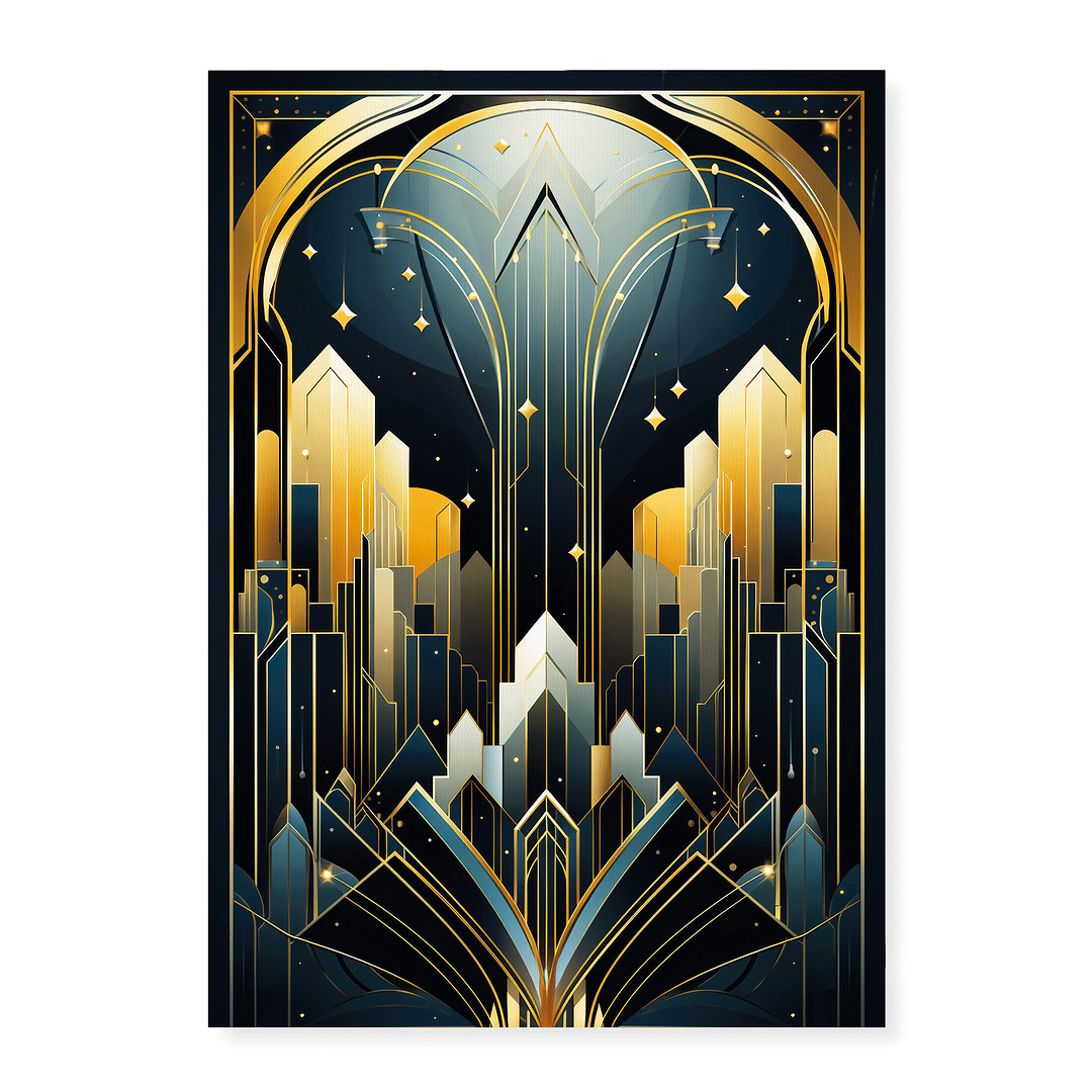 Art Deco pattern (Gold) - Art Print