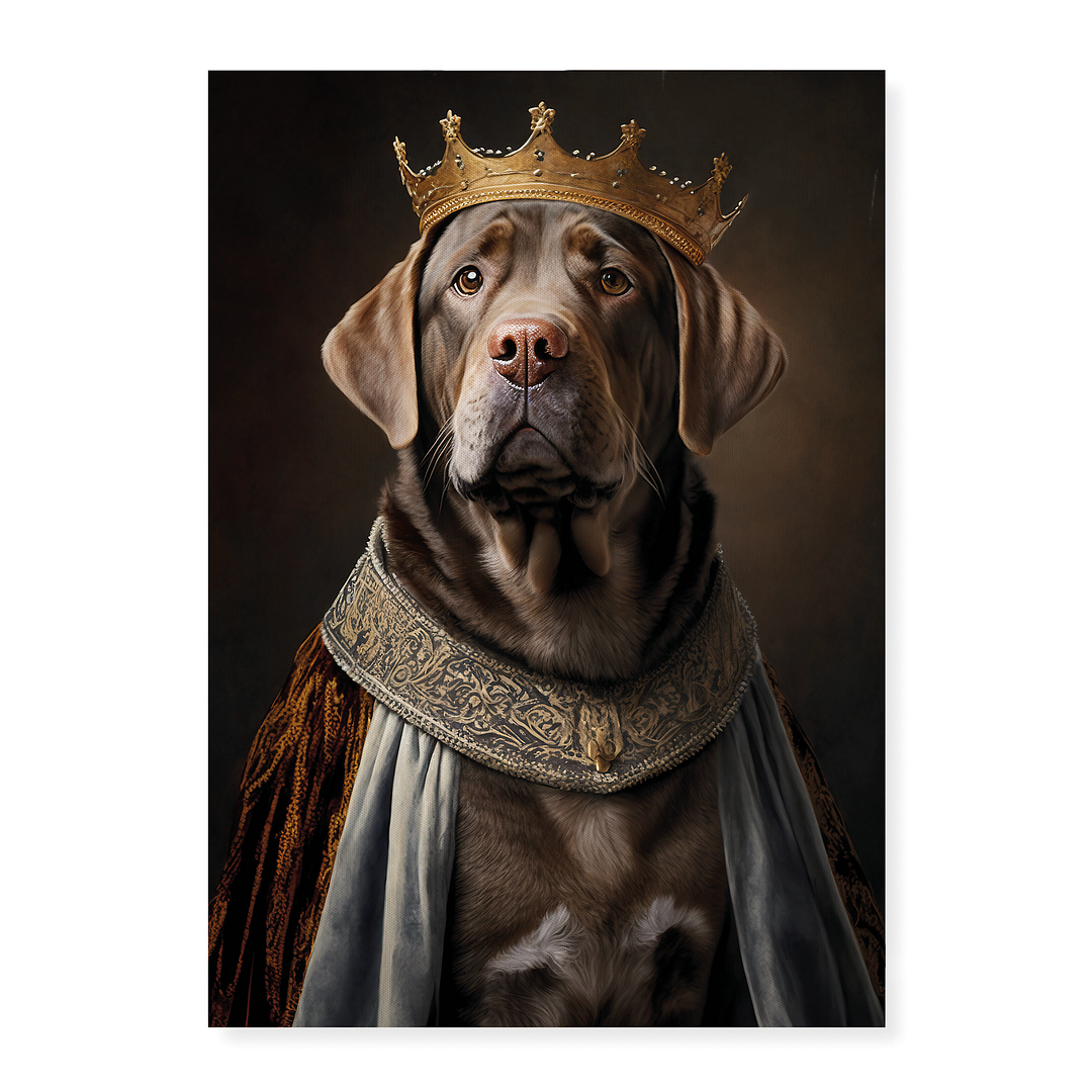 Renaissance painting of a brown Labrador as a king - Art Print