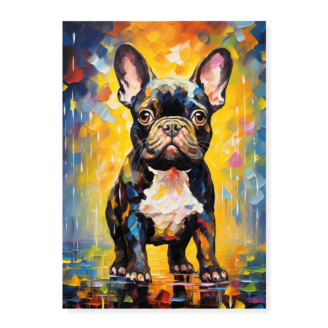 French bulldog puppy colorful painting - Art Print