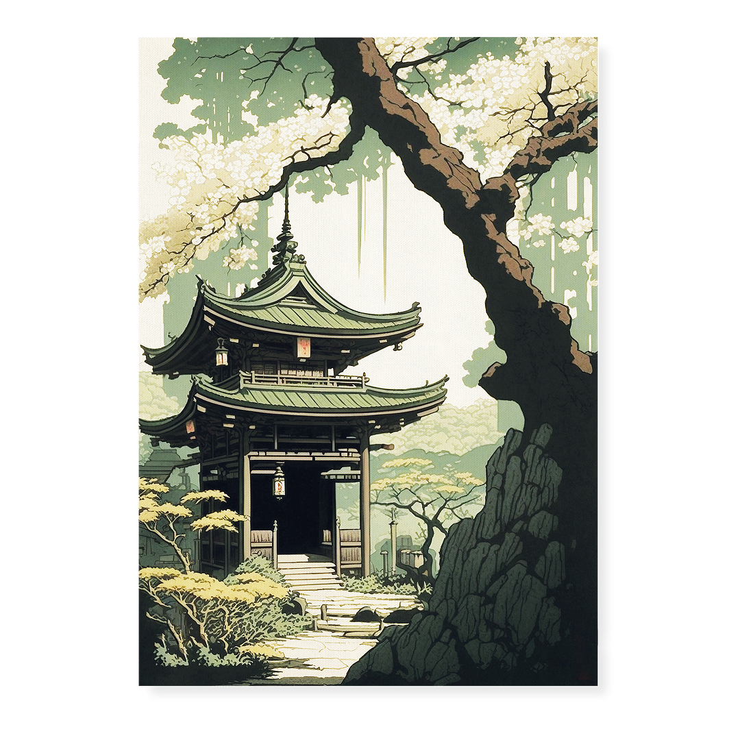 Japanese shrine in the summer - Art Print
