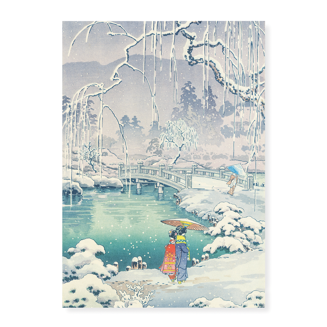 Spring Snow at Maruyama, Kyoto - Art Print