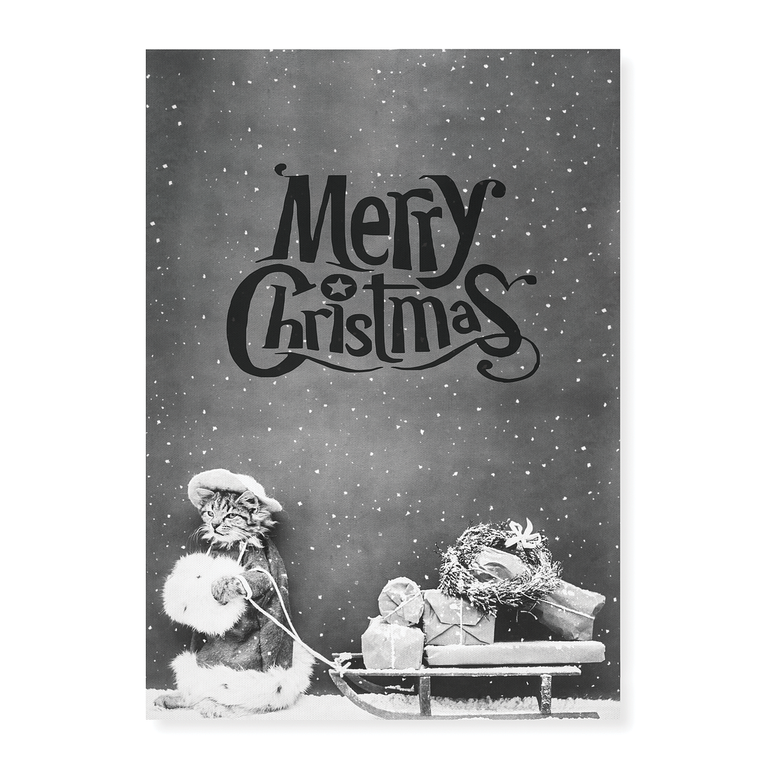 Santa Cat (Merry Christmas) - Art Print