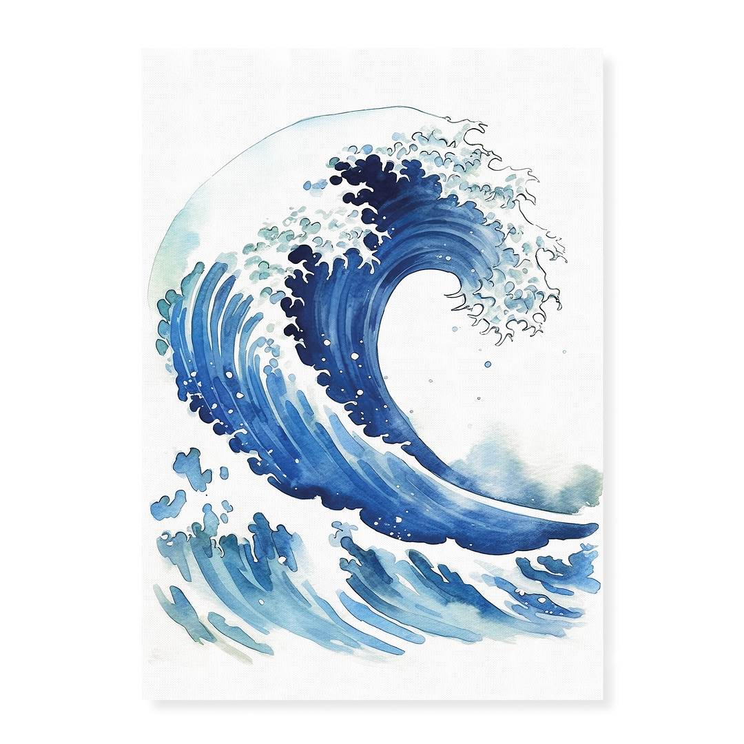 Great wave watercolour style - Art Print