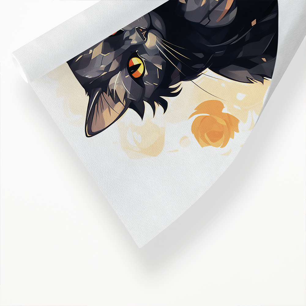 Cat on a pile of books (Art Deco) - Art Print