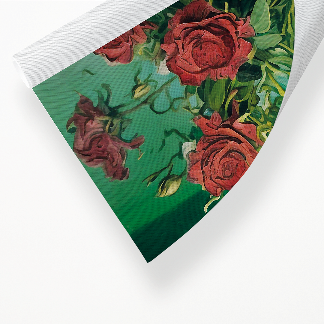 Roses in a vase in Van Gogh style - Art Print