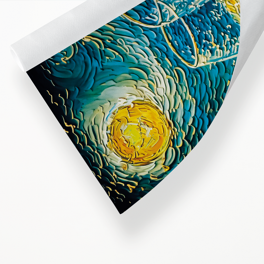 Champagne glasses toasting in Van Gogh style - Art Print