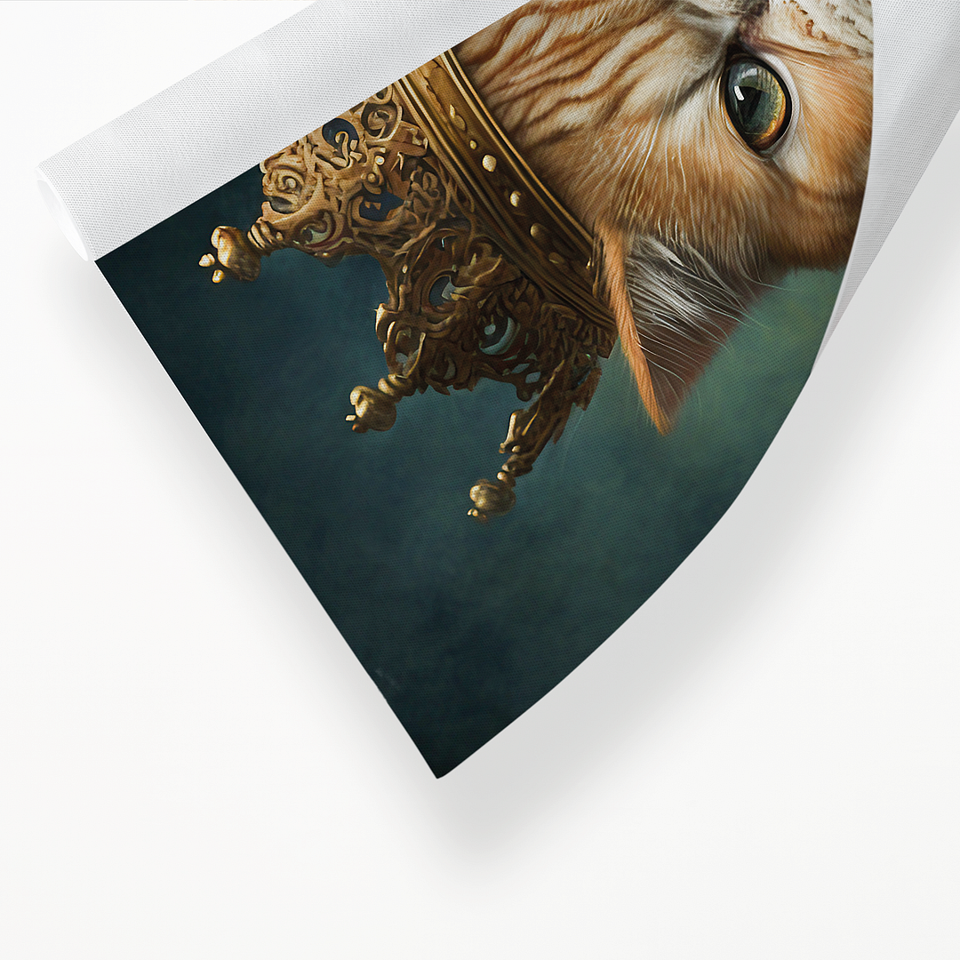 Renaissance painting of an Exotic Shorthair as a king - Art Print
