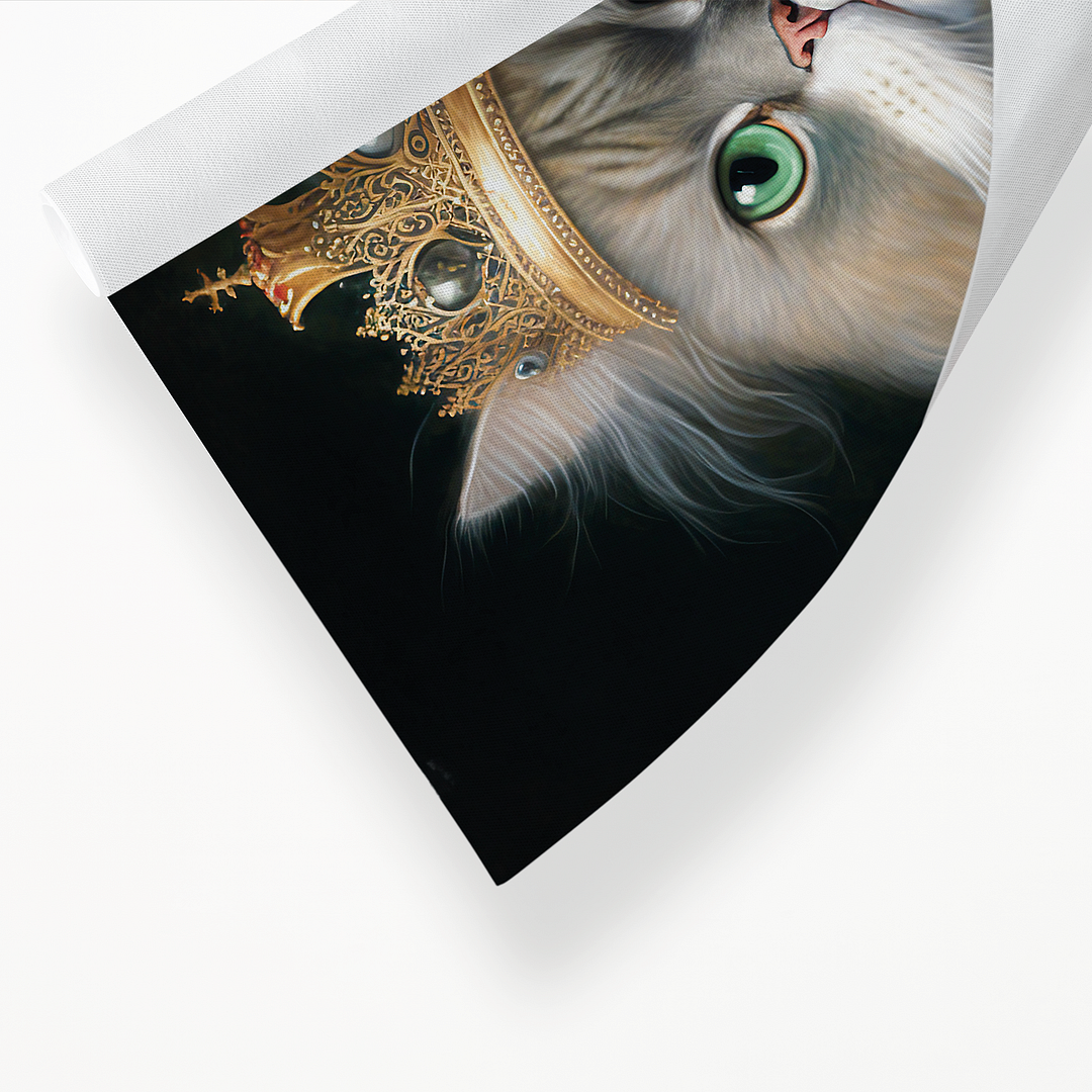Renaissance painting of a Persian cat as a queen - Art Print