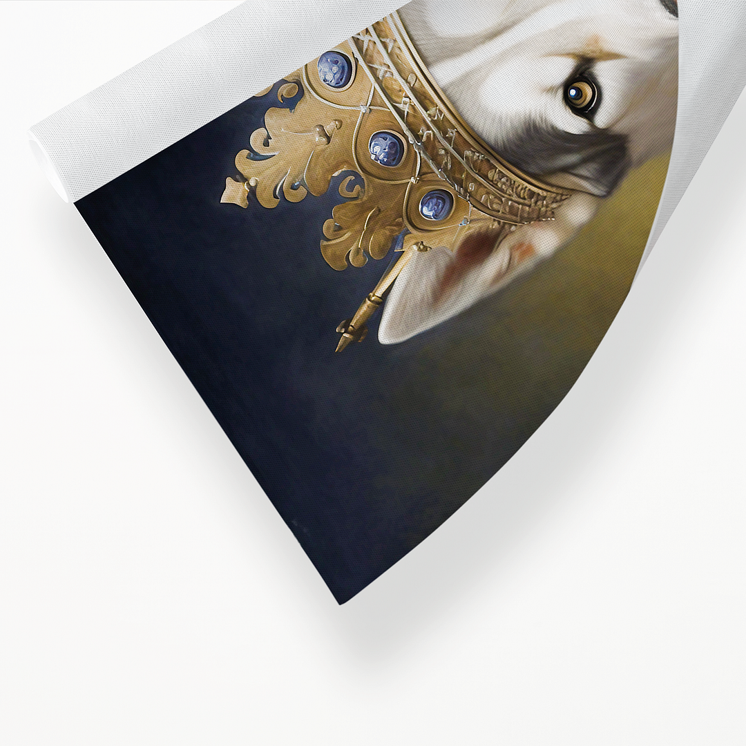 Renaissance painting of a Siberian Huskies as a king - Art Print