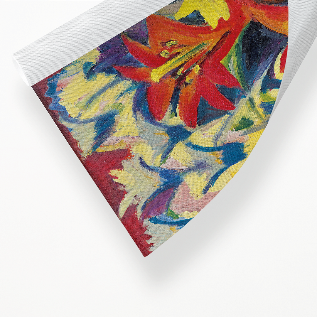 Still Life with Lilies by Ernst Ludwig Kirchner - Art Print