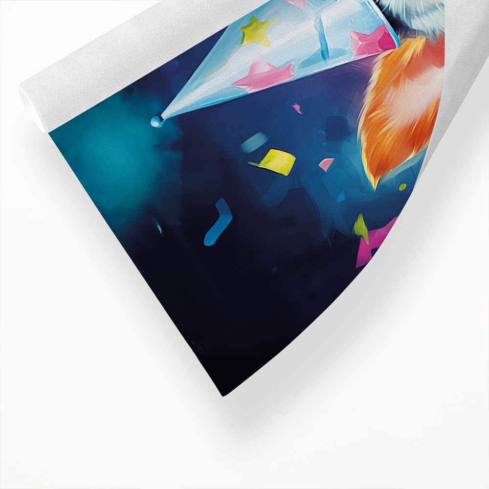 Chihuahua with a party hat colourful painting - Art Print
