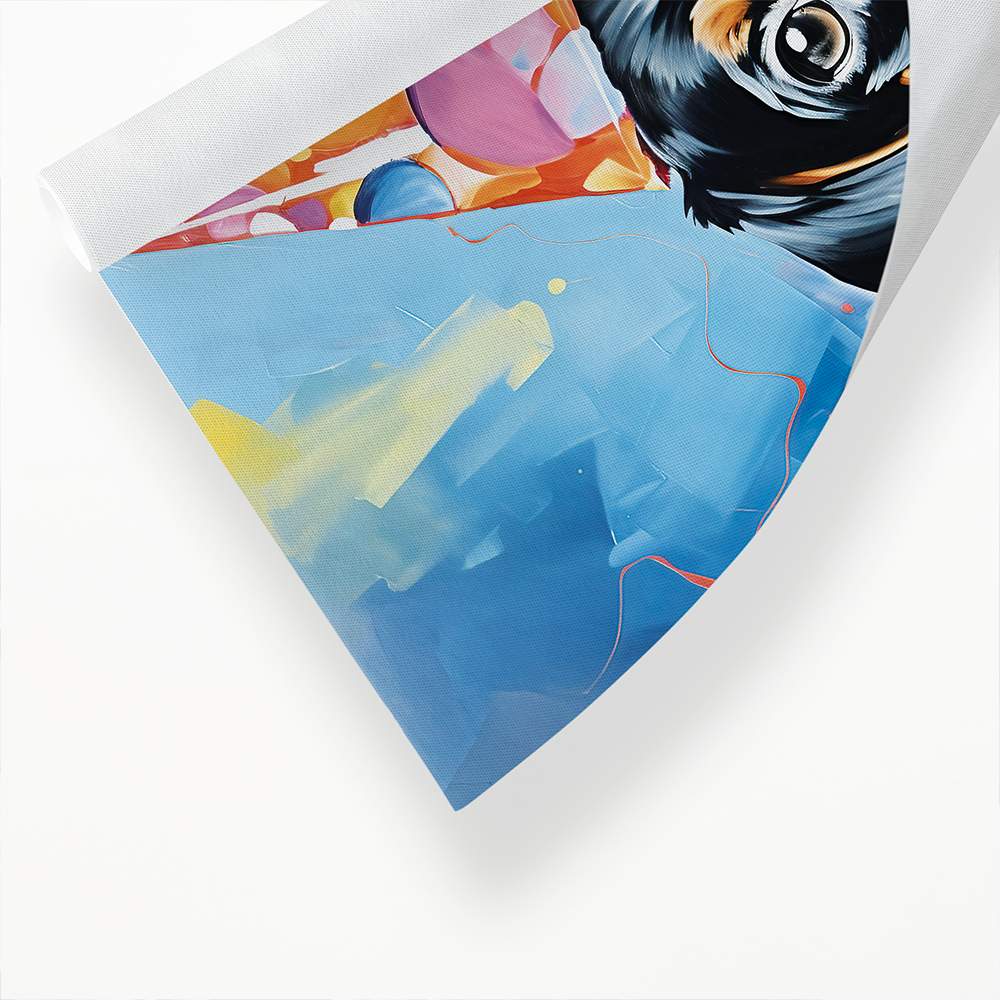 Dachshund wearing a party hat II - Art Print