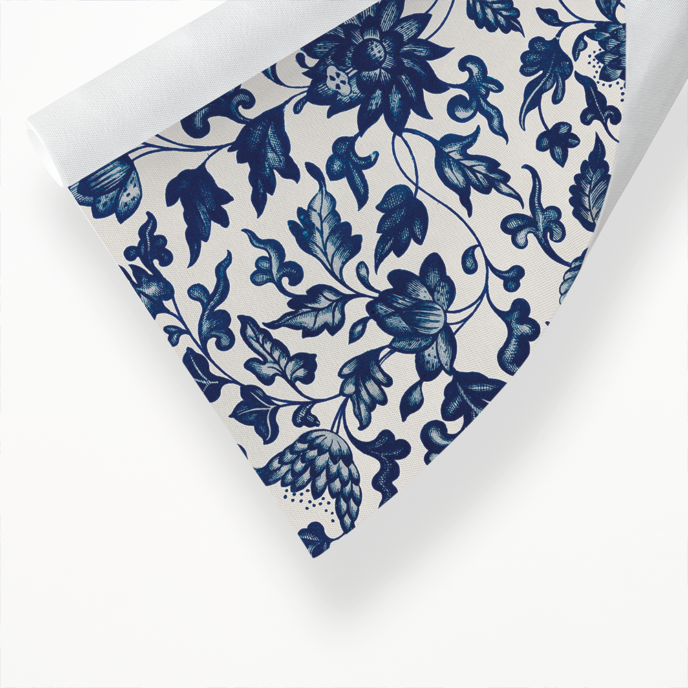 Blue flower pattern by Owen Jones - Art Print