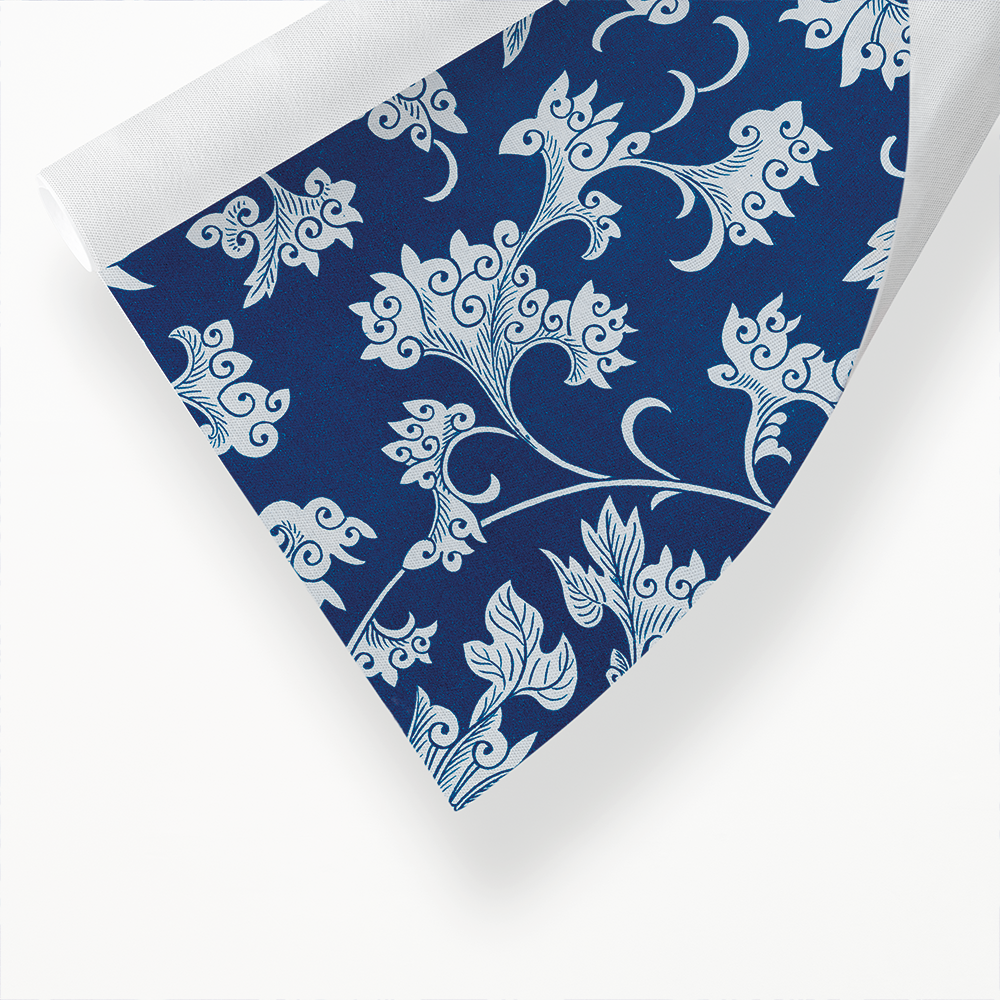 Blue flower pattern II - Art Print