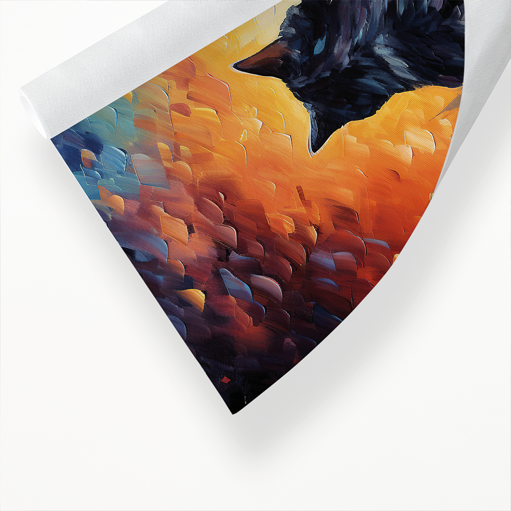Couple of cat looking at the sunset - Art Print