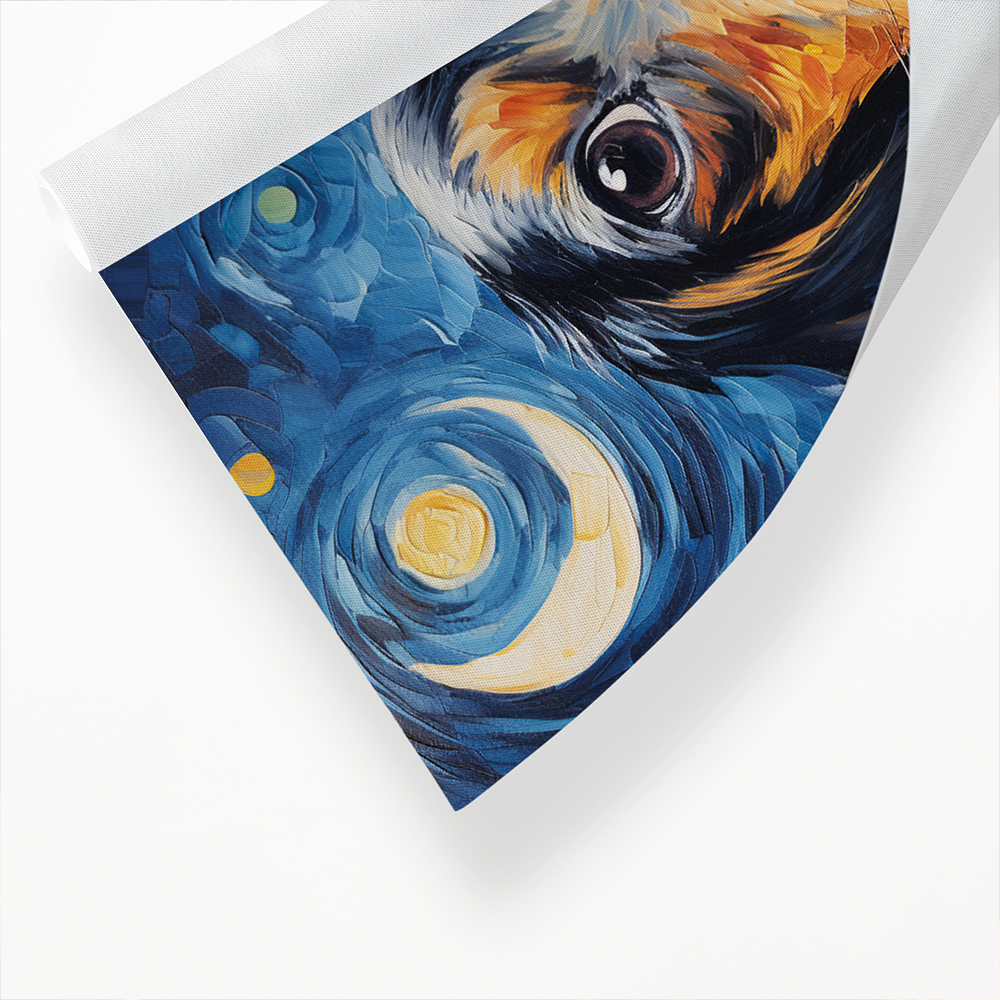 Dachshund and the starry night - Art Print