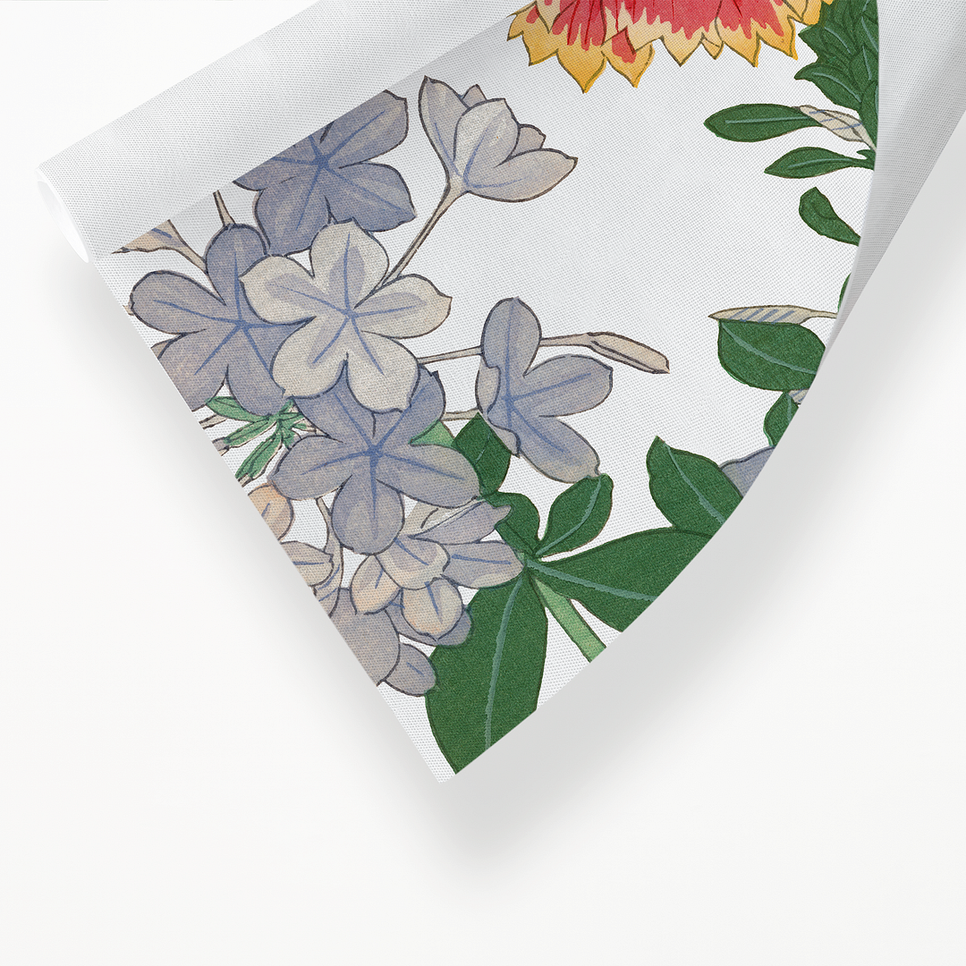 Blanket flower & Plumbago By Tanigami Kônan Art-Print