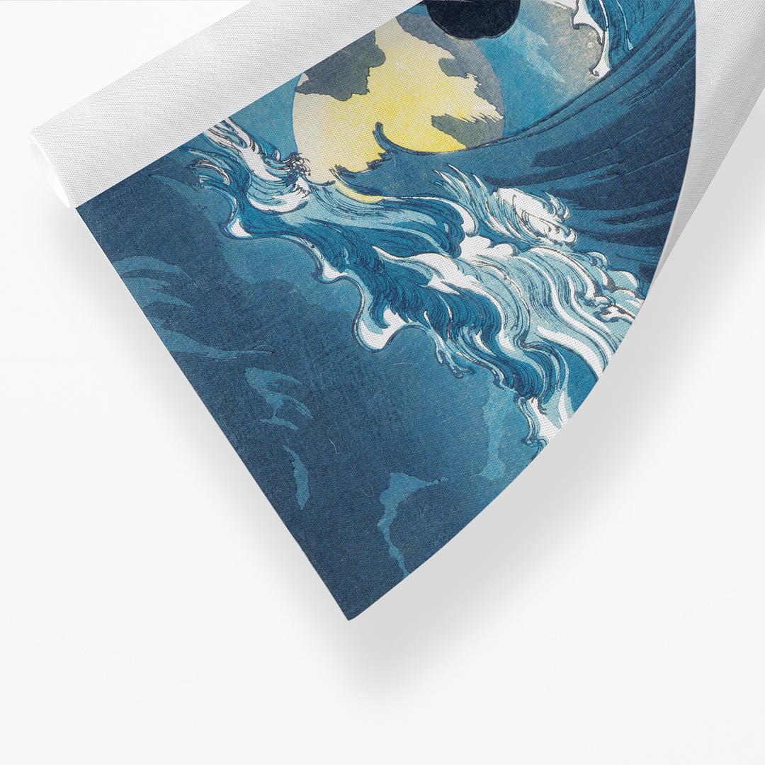 Moon above the Sea at Daimotsu Bay - Art Print
