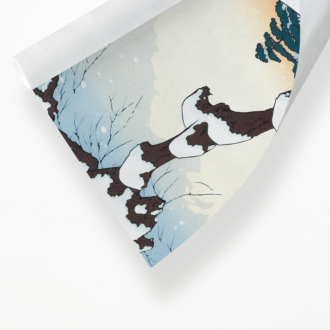 Japanese shrine in the snow - Art Print