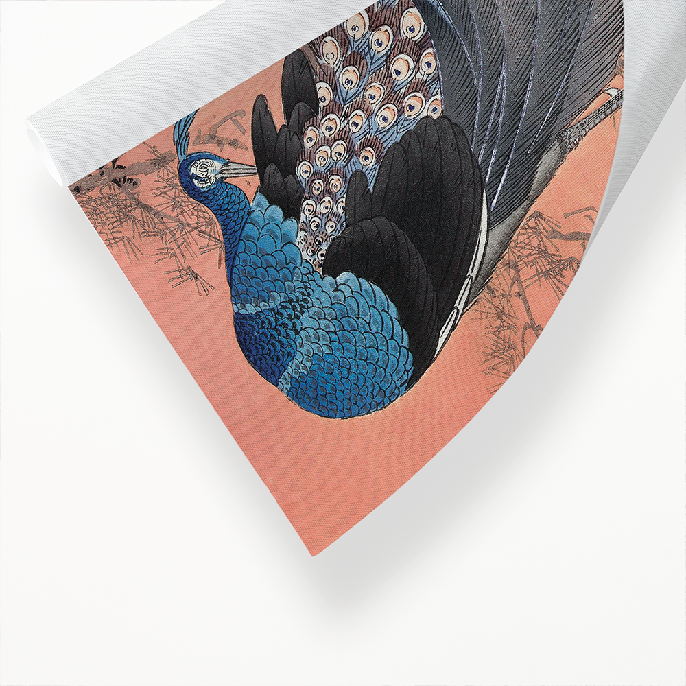 Two peacocks on tree branch (1900 - 1930) by Ohara Koson - Art Print
