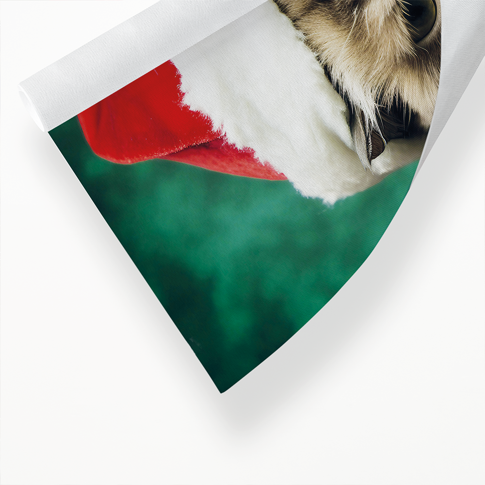 Grumpy Santa cat - Art Print